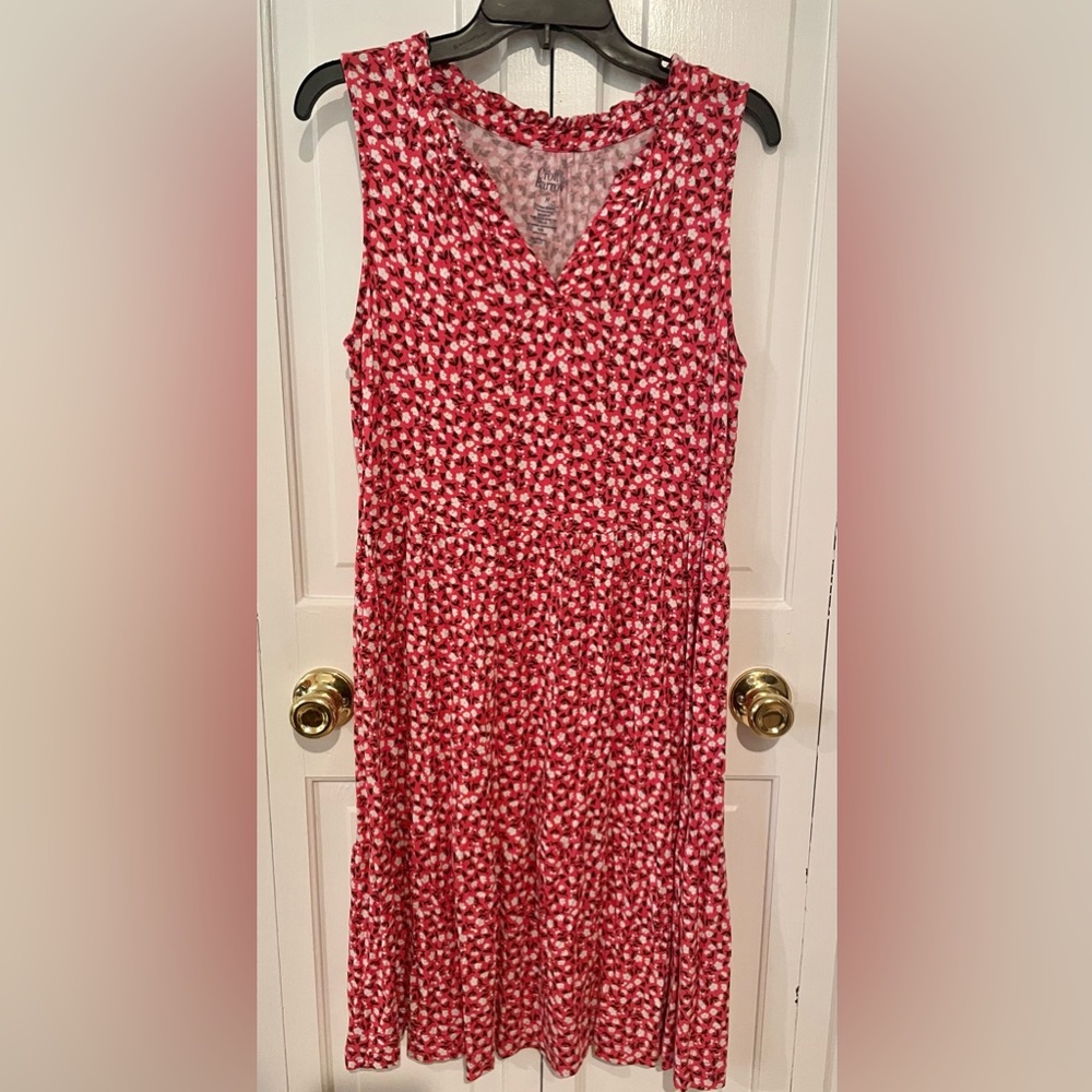 Croft Barrow Pink white Floral Tiered Lounge Dress Size M